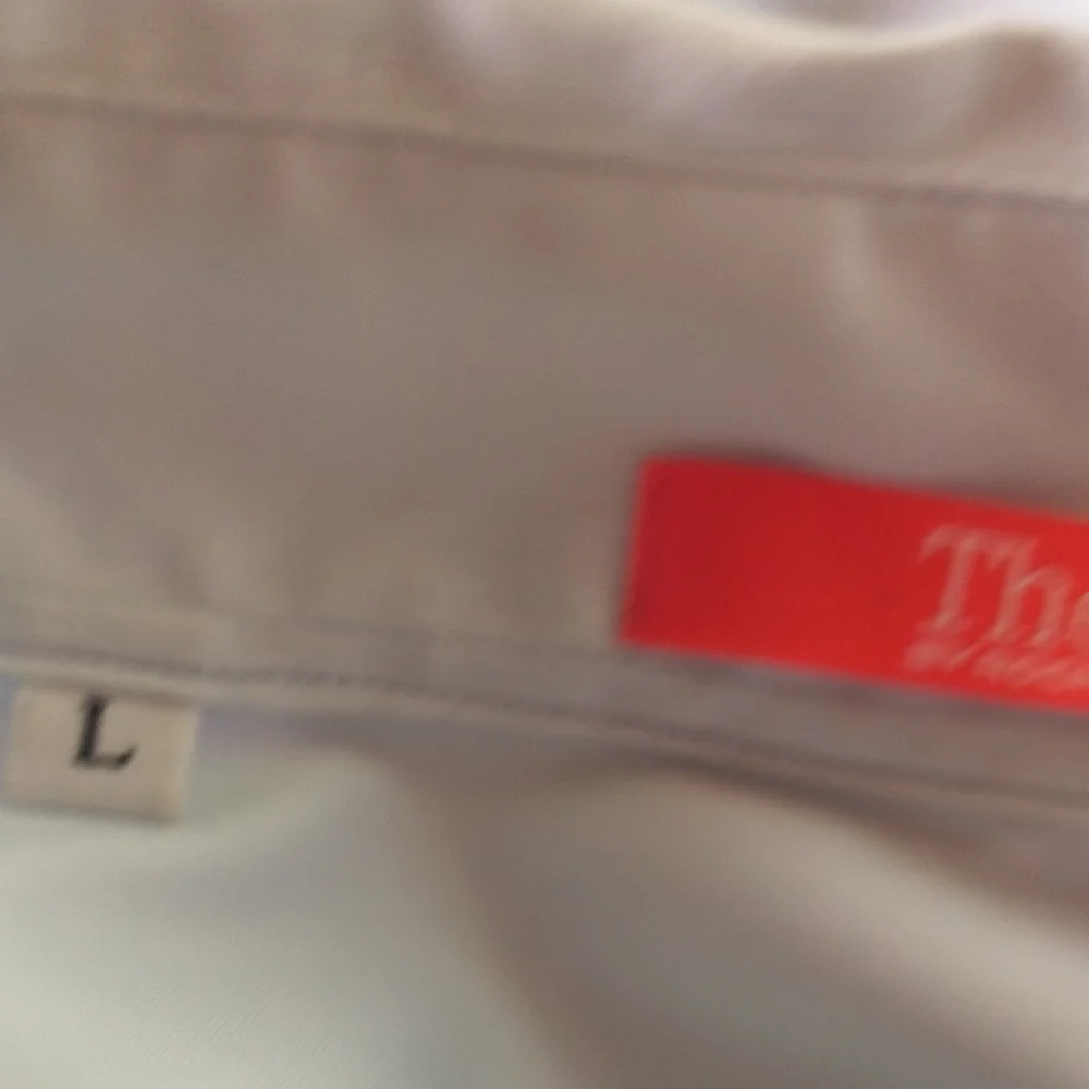 The Shirt By Rochelle Behrens Light Blue Classic Fitted Button Up, Size L - Picture 6 of 6